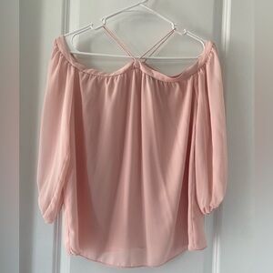 I.STATE Off the Shoulders Light Pink Top/Blouse - Size XXS